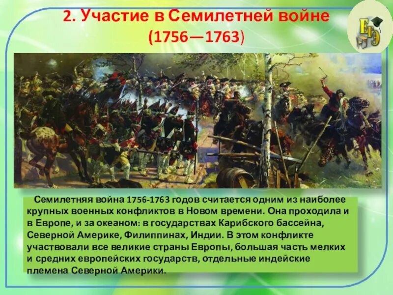 Вступление россии в семилетнюю войну год