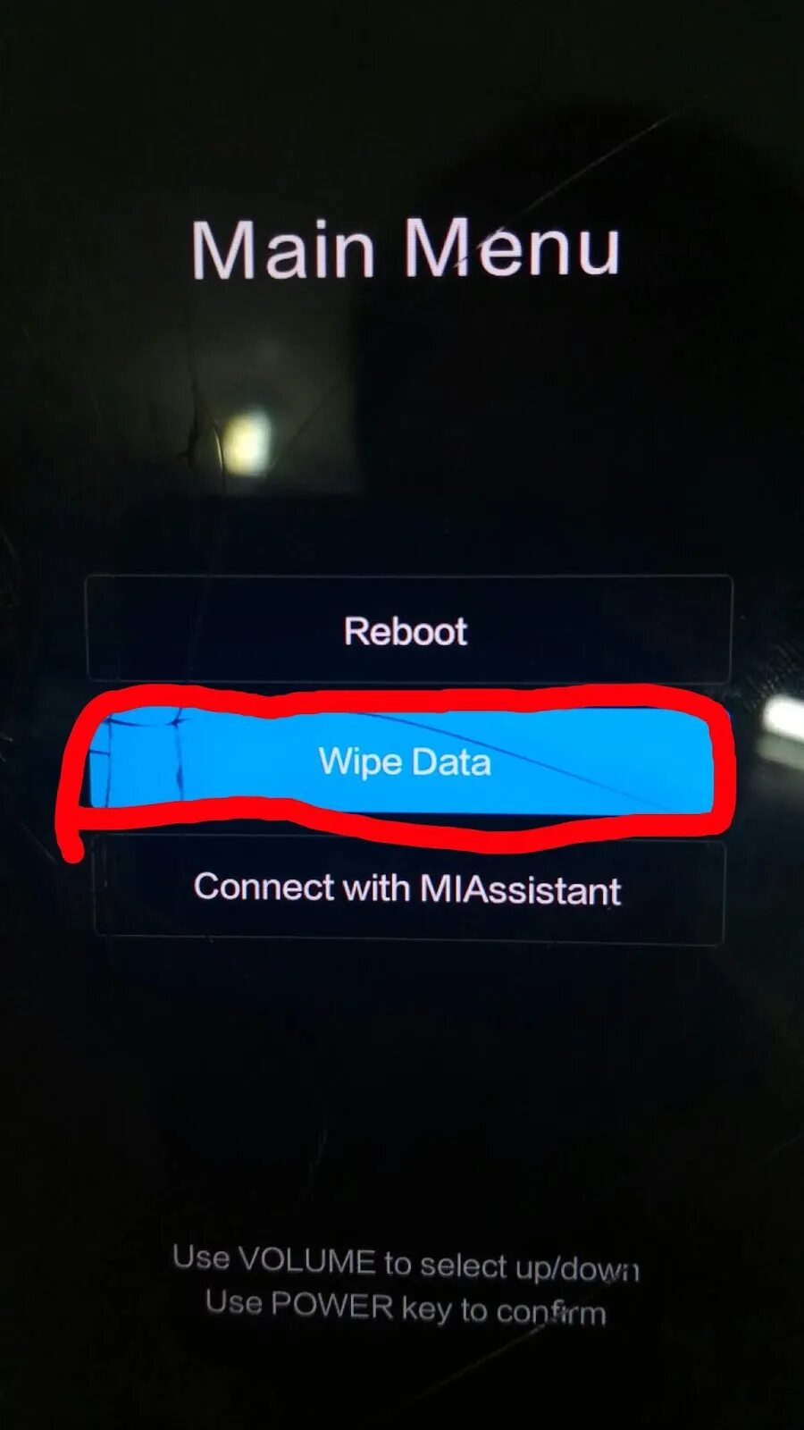 Меню Reboot wipe data. Xiaomi main menu Reboot wipe data. Main menu wipe data. Reboot wipe data connect with miassistant что выбрать. Делаем wipe data