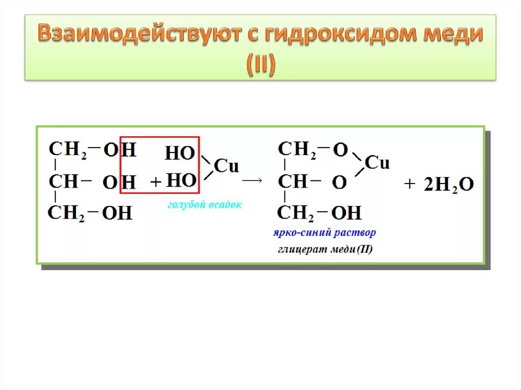 Глицерин плюс гидроксид меди 2. Взаимодействие глицерина с гидроксидом меди. Гидроксид меди 2 + глицерин глицерин. Взаимодействие глицерина с гидроксидом меди 2. Этиленгликоль и медь реакция