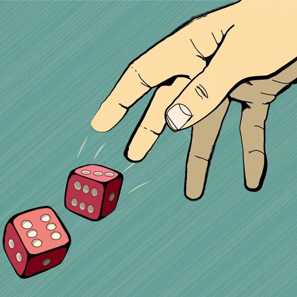 To Roll the dice. Рука бросает кубики. Throw the dice. Бросить дайсы.