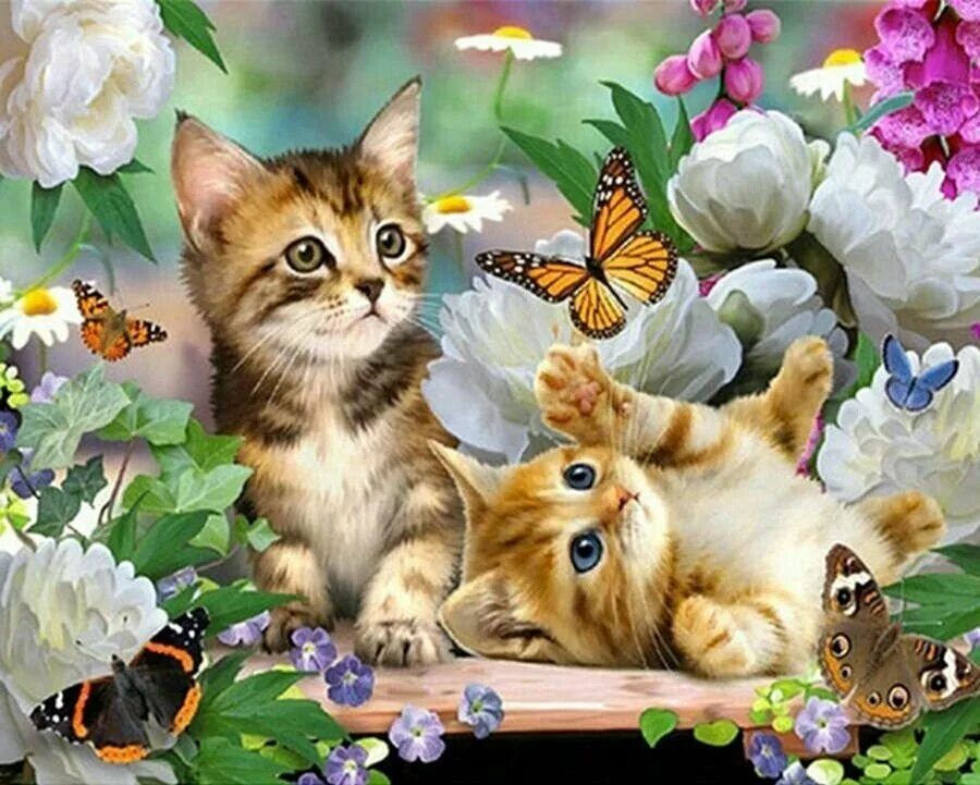 открытки с добрыми котятами. открытки с добрыми котятами. алмазная мозаика котёнок. доброе утро котенок. красивые открытки с котиками.