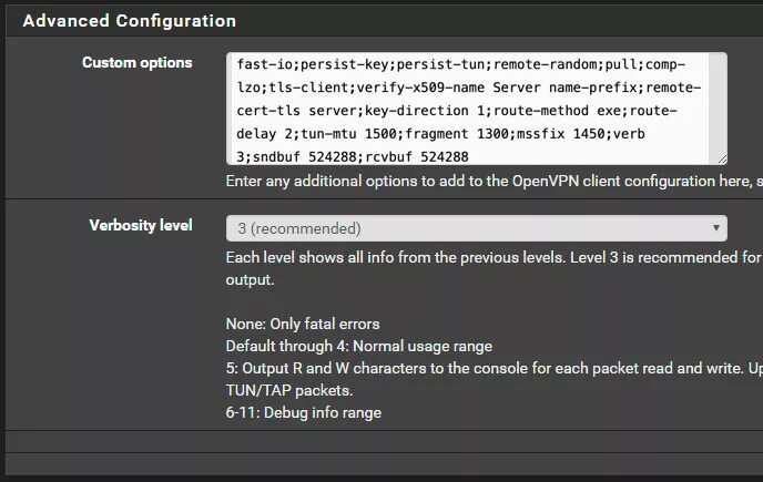 Custom configuration