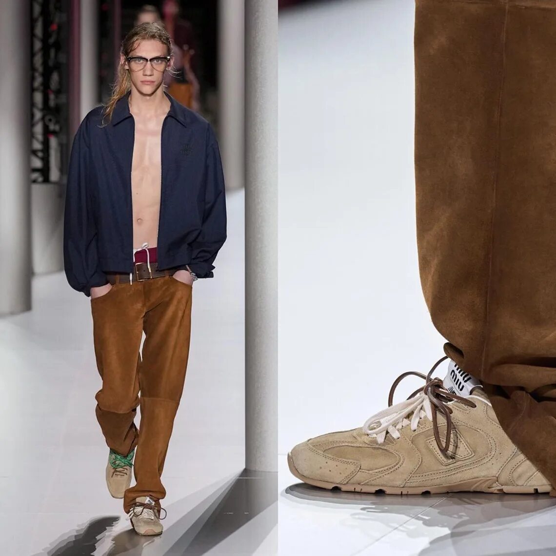 New balance miu miu 530 sl. New balance x miu miu 530 sl suede sneakers.