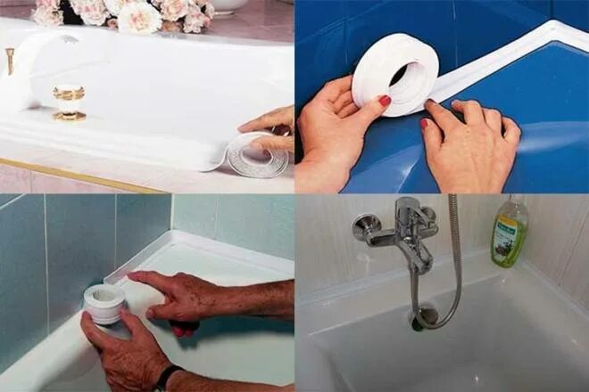 Как на ванну приклеить ленту