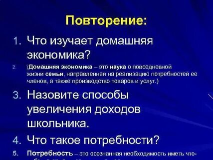 Домашняя экономика это