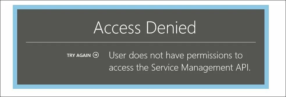User does not have permission