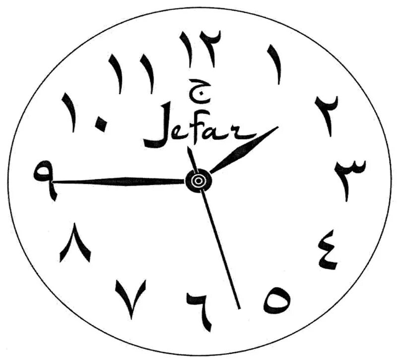 Арабский циферблат часов. Макет часов со стрелками.