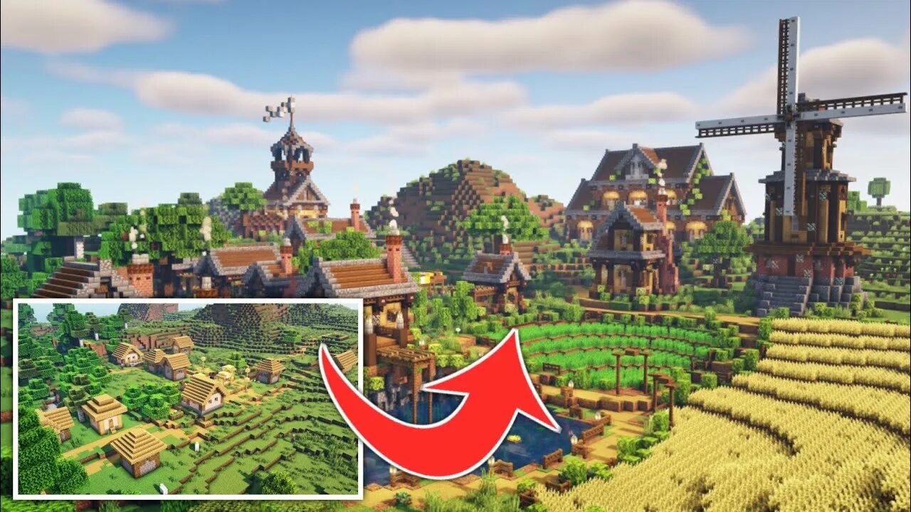 Village transformation. Трансформация деревни в майнкрафт. Майнкрафт деревня 13. Modern Village Minecraft. Transformation Village in Minecraft.