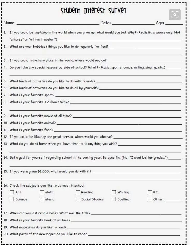 What activities do you take part in. Interest survey. survey student. interesting survey. what kind of student are you.