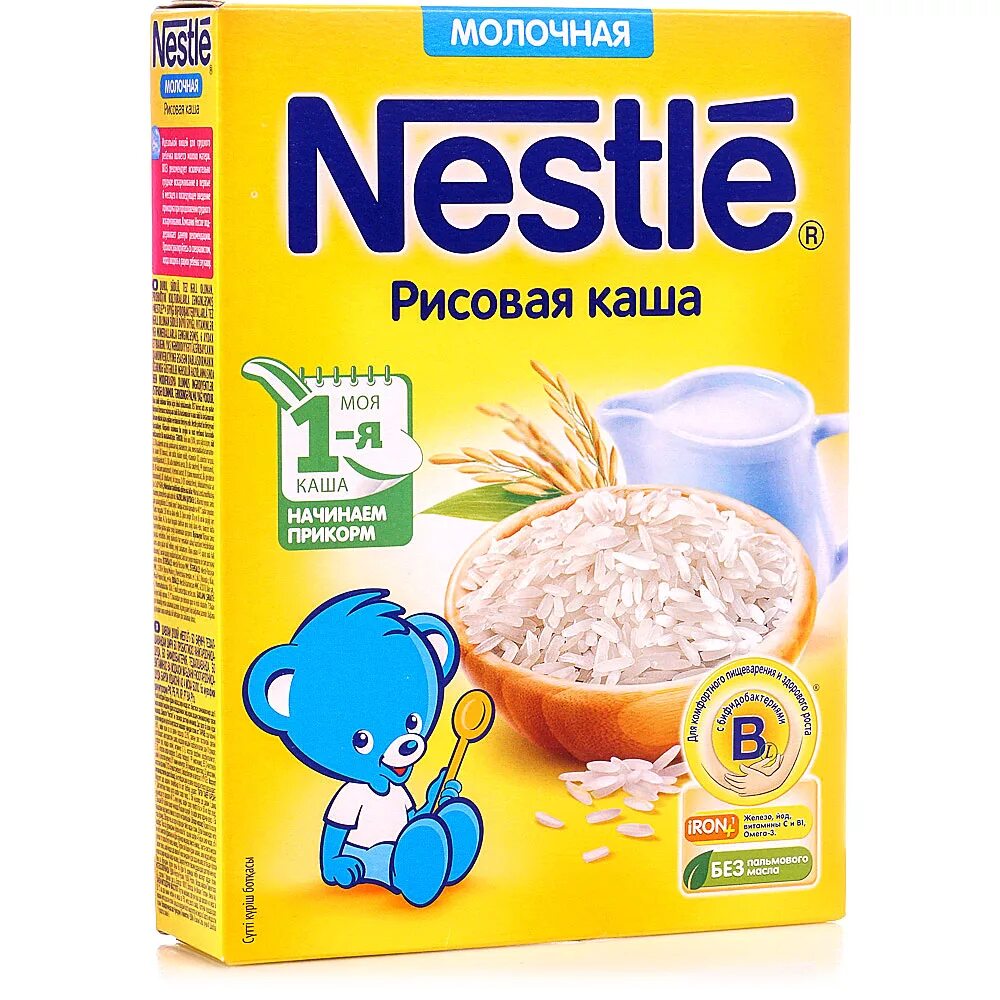 Нестле каша рисовая с 4 месяцев. Каша Нестле молочная с 4 месяцев. Nestle каша молочная рисовая с бифидобактериями с 4 месяце. Nestle каша рисовая молочная. Когда детям можно молочные каши