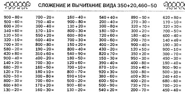 Решить пример 1000. Примеры на вычитание в пределах 1000. примеры на вычитание трехзначных чисел.