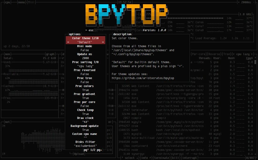 Option menu