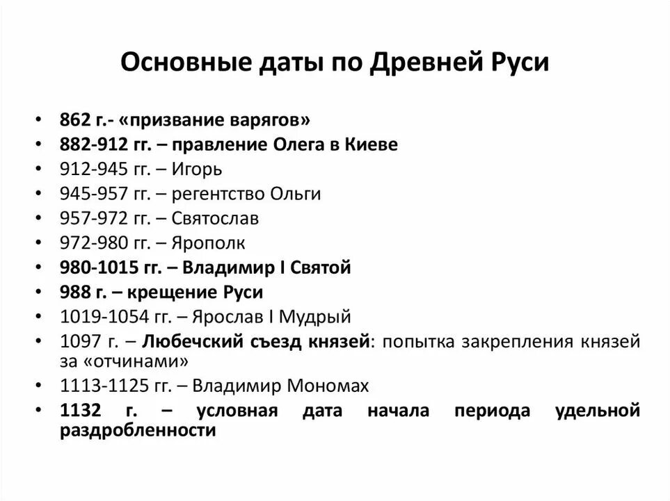 Исторические даты событий в россии. Древняя Русь даты и события. Исторические даты древней Руси. Основные даты древней Руси. Основные даты древней Руси 9-12 века.