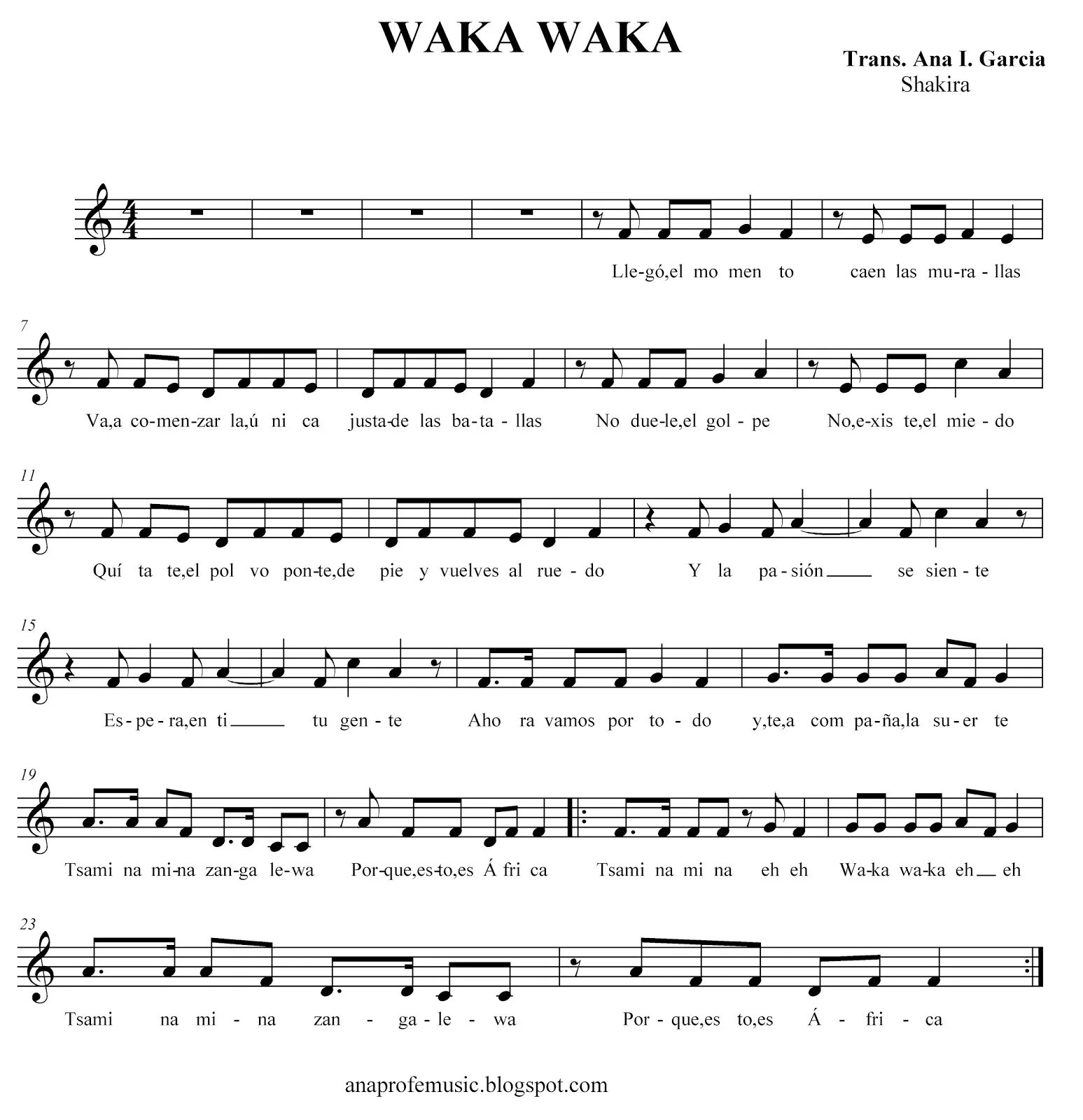 Waka Waka Ноты для фортепиано. Waka Waka Shakira Ноты.