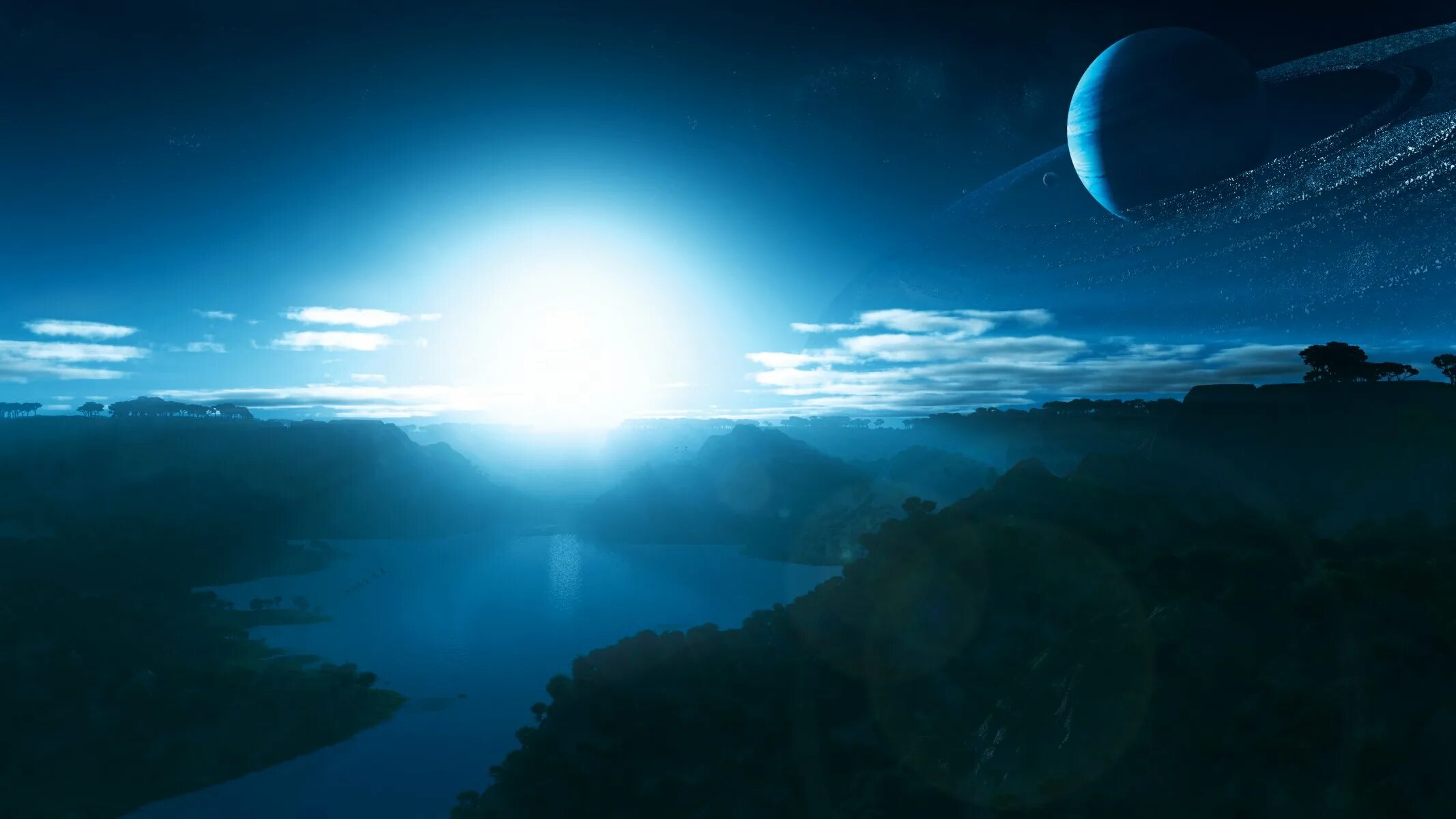 Планета Полифем Альфа Центавра. Космический пейзаж. Пейзажи других планет. Небо с планетами. Восход звезды читать