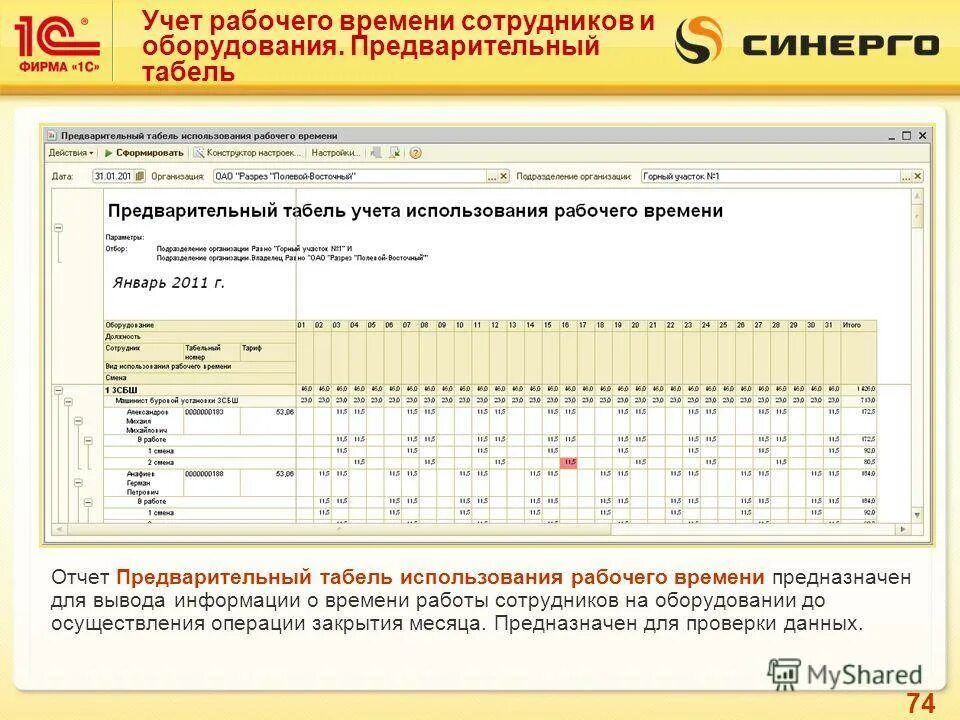 Учет рабочего времени работа