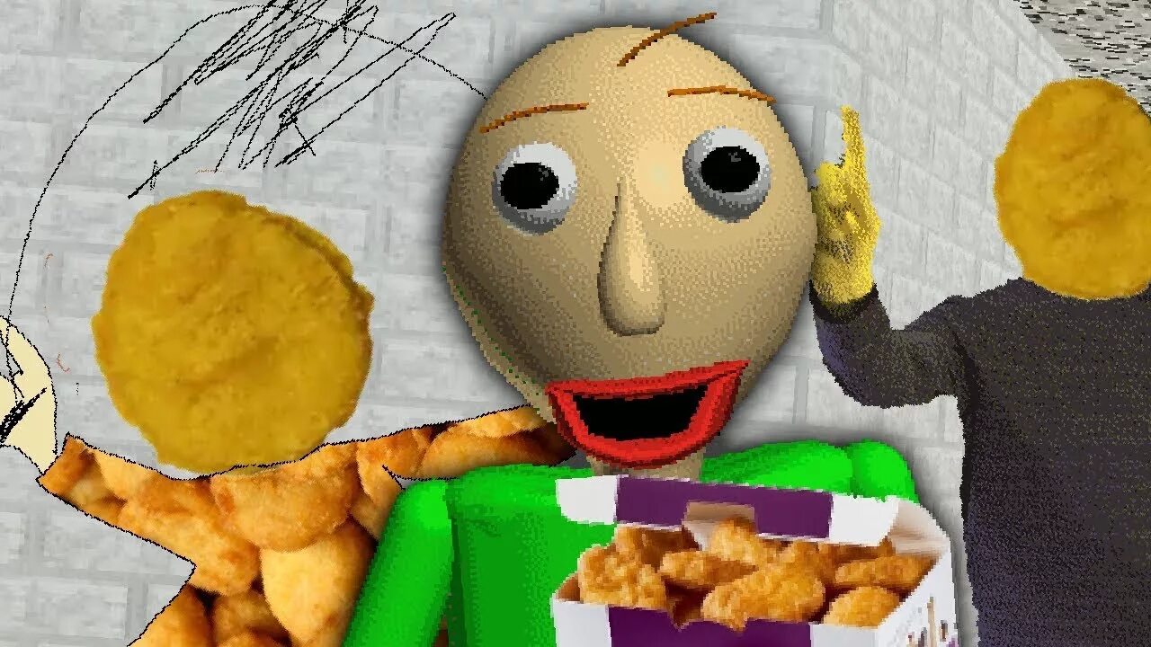 Песня наггетс 10 часов. БАЛДИ любит чипсы. Baldi Loves Birds. Baldi likes Nuggs (Mod). Baldi Loves RC cars.