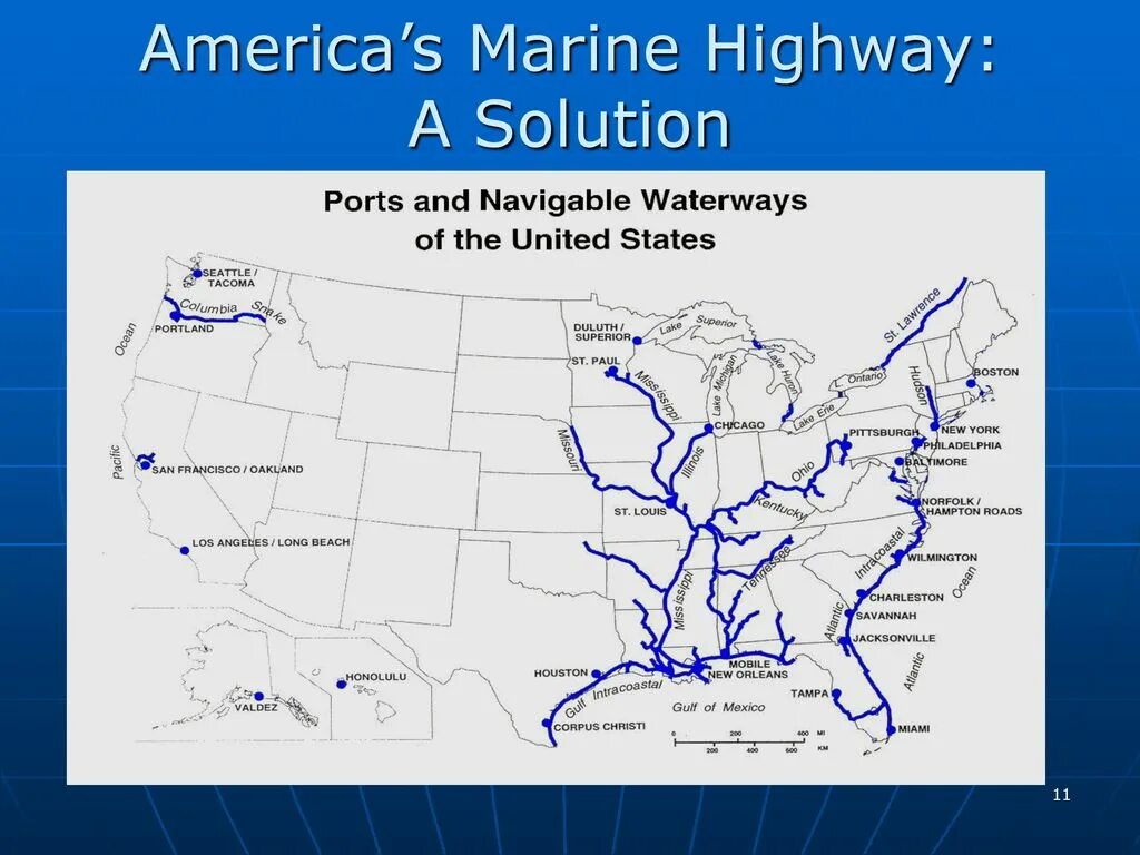 Крупнейшие порты северной америки на контурной карте. Внутренние водные пути США. Речной транспорт США карта. Внутренние судоходные пути США. Карта водных путей США.