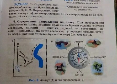 Какой азимут соответствует направлению юго восток