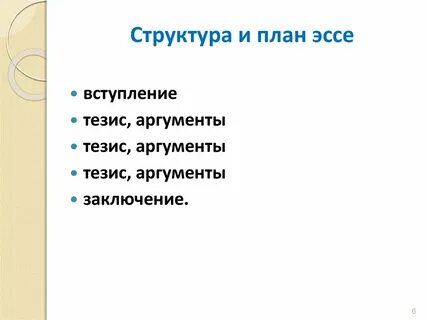 План эссе