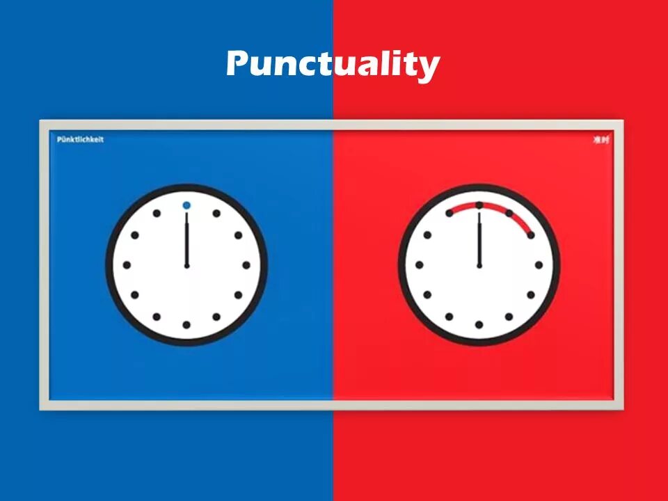 Punctuality. East and west cultures. german punctuality. difference between east and west culture.