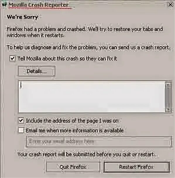 Crash report created. Crash report created