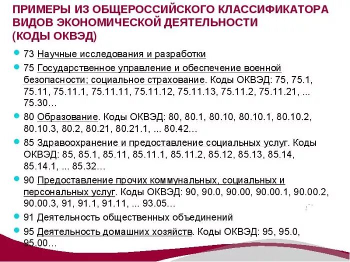 Оквэд какой регистрационный номер. Коды ОКВЭД на 2020 год с расшифровкой для ИП услуги. Коды видов деятельности для ИП 2019.