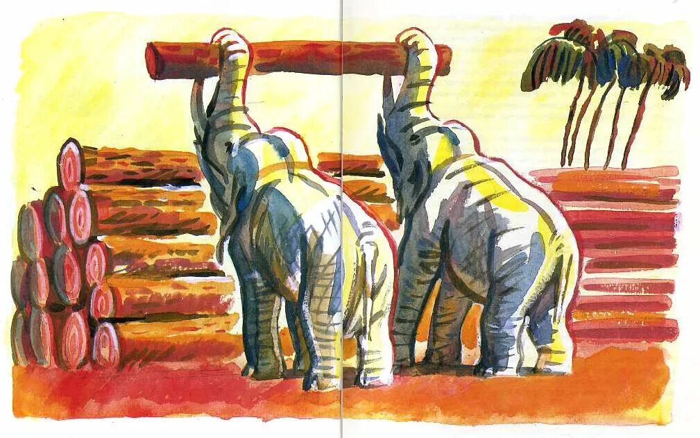 Произведения где животные. Житков про слона. Иллюстрации к рассказам Житкова.
