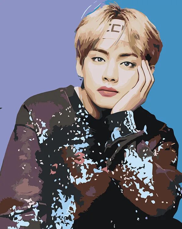 Картина по номерам Живопись по Номерам Корейская K-POP группа BTS Ким Тэхен - ха