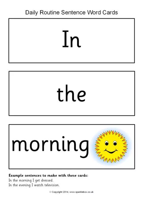 Daily routine sentences. Daily routine words. get back to make a sentence.