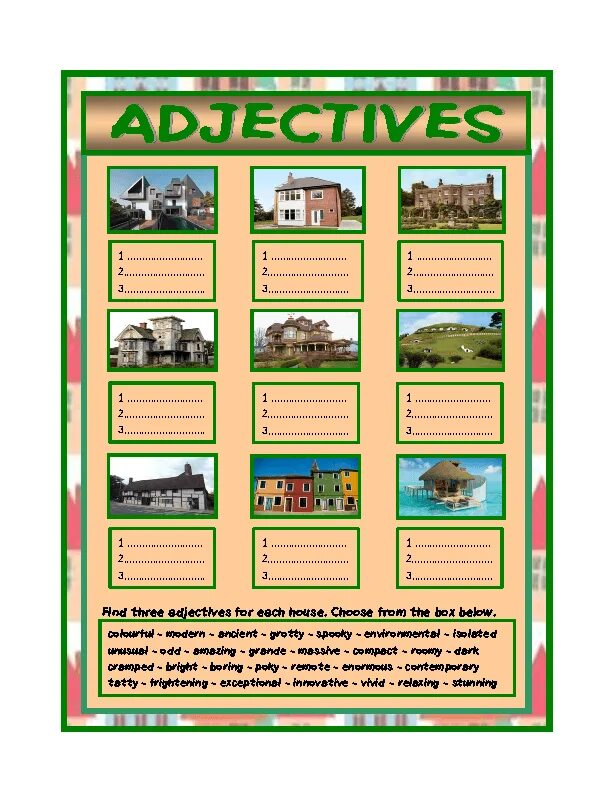 Adjectives to describe House. House descriptive adjectives. Adjectives describing Houses. Adjectives for describing House. House adjective