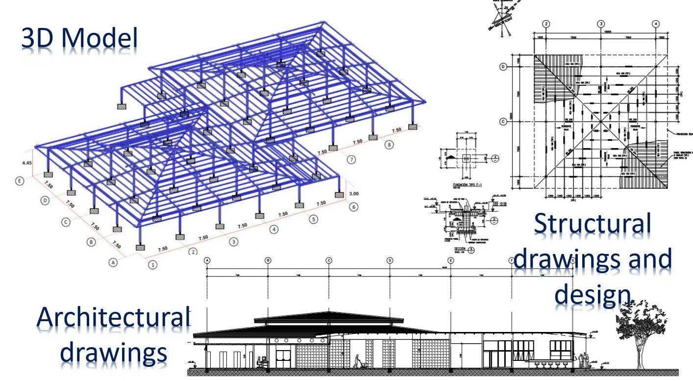 Civil Engineering structures. Structural Engineering drawing. Structural drawings of building. Steel drawings Civil Engineering.