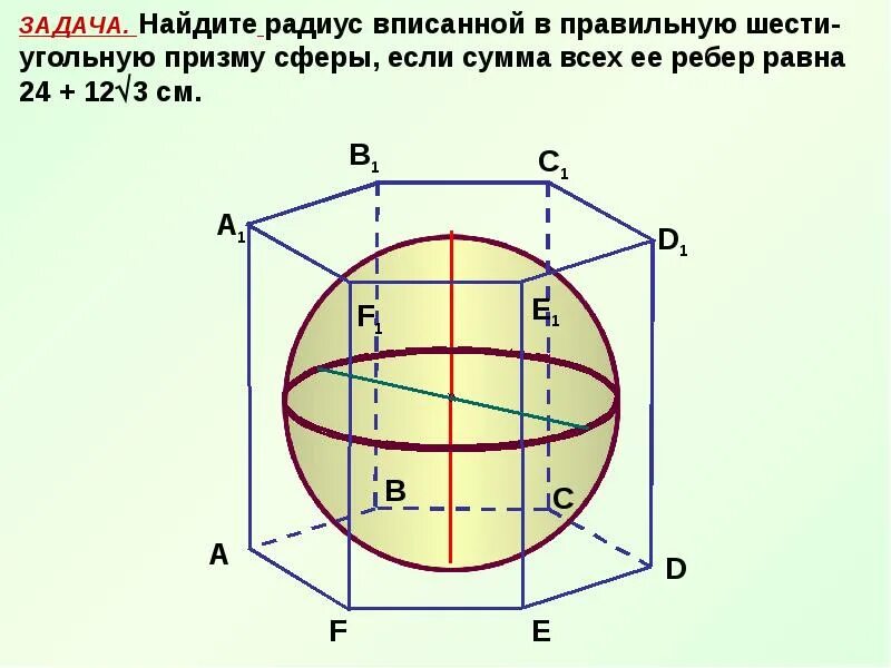 Призму вписан шар радиус. Шар вписанный в призму. Сфера вписанная в правильную призму. Треугольная Призма вписанная в шар. Треугольная Призма вписанная в сферу.