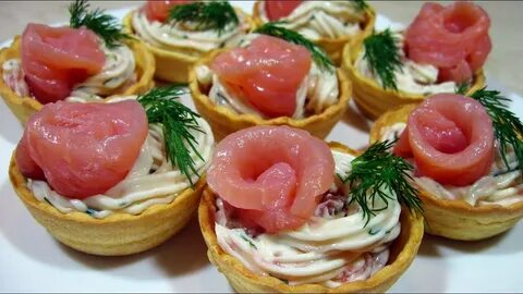 Закуска тарталетки с рыбой