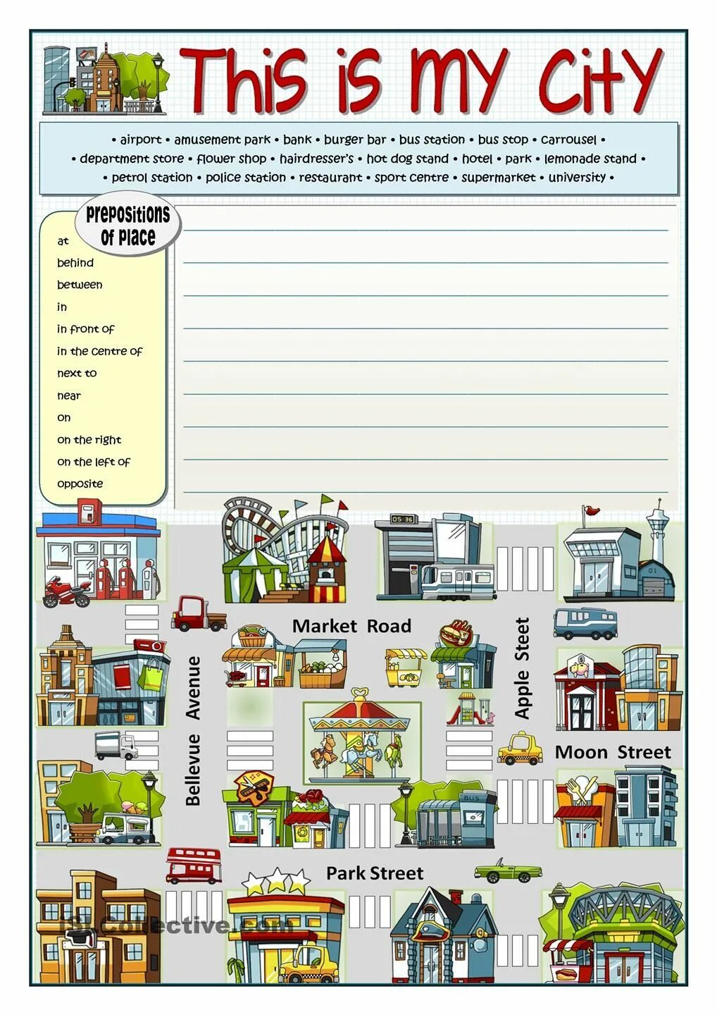 Задания places in the City. Places in Town задания. Места в городе Worksheets. Задания по английскому на тему город.