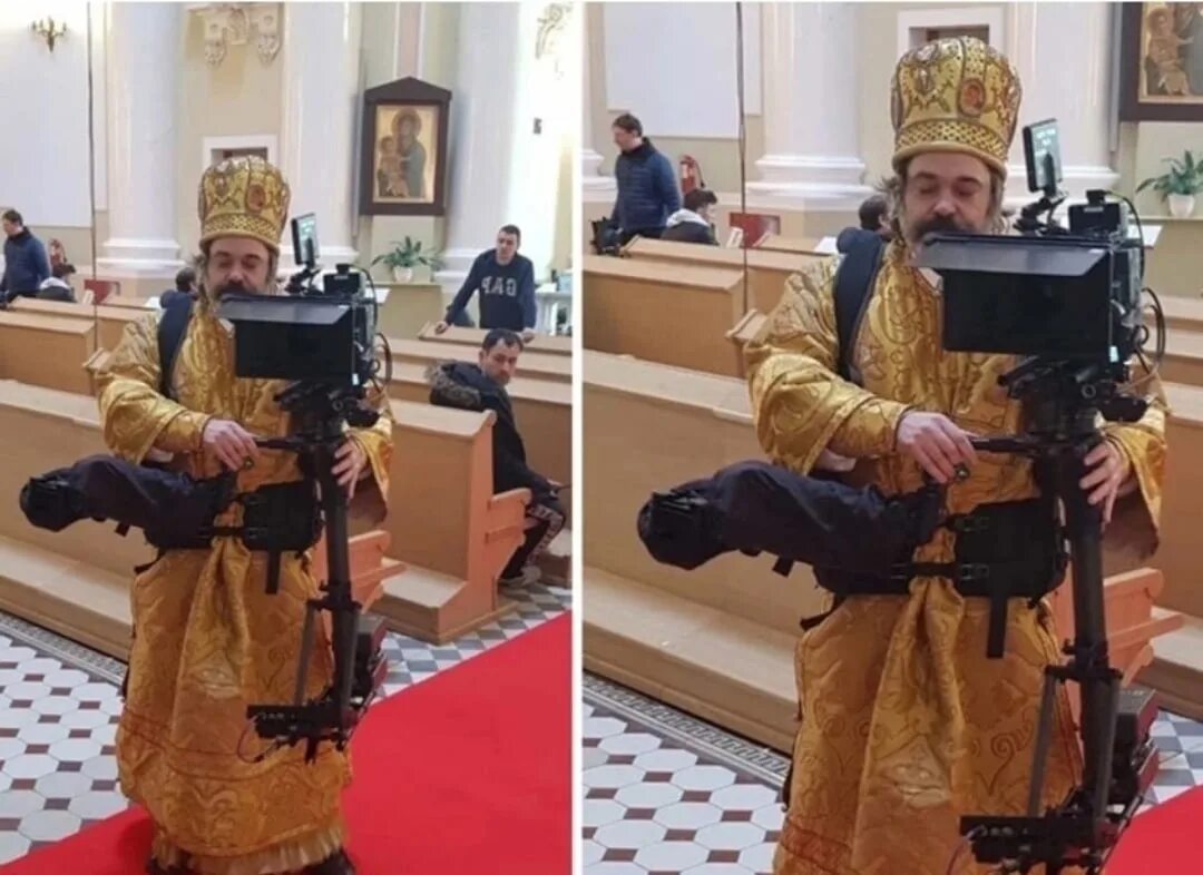 Оператор от бога. Православные шутят. священник оператор. фотограф от бога священник.