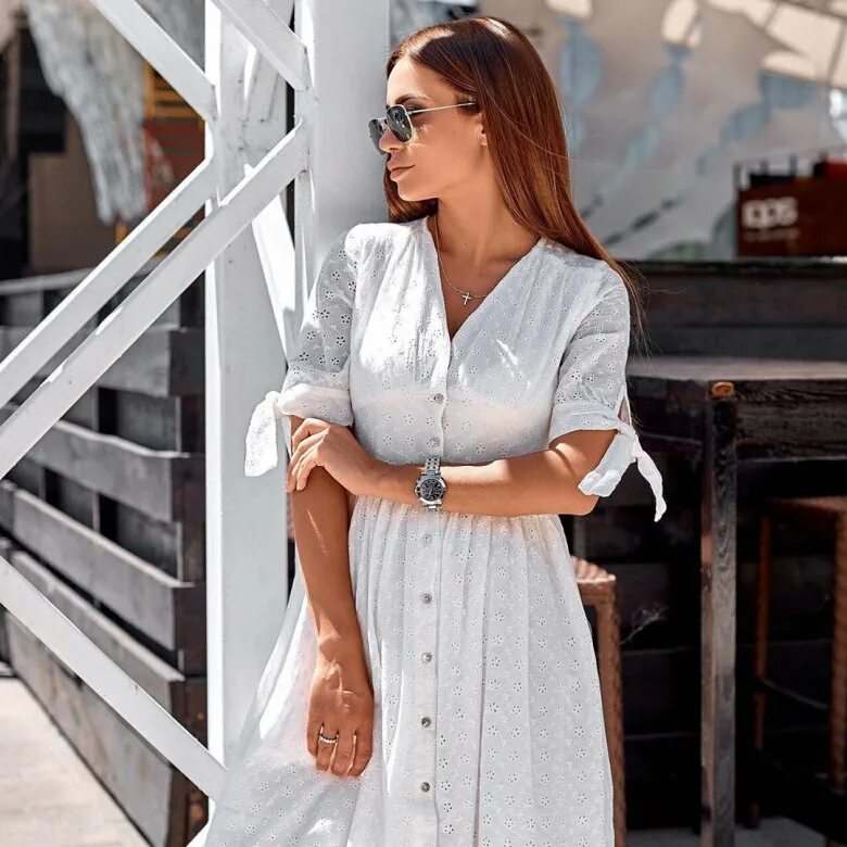 Одежда белый хлопок. 1376 f-1c туника m-xl (3), 91 см, белый /синий. Платье из хлопка. Белок хлопковок платье. Летнее хлопковое платье.