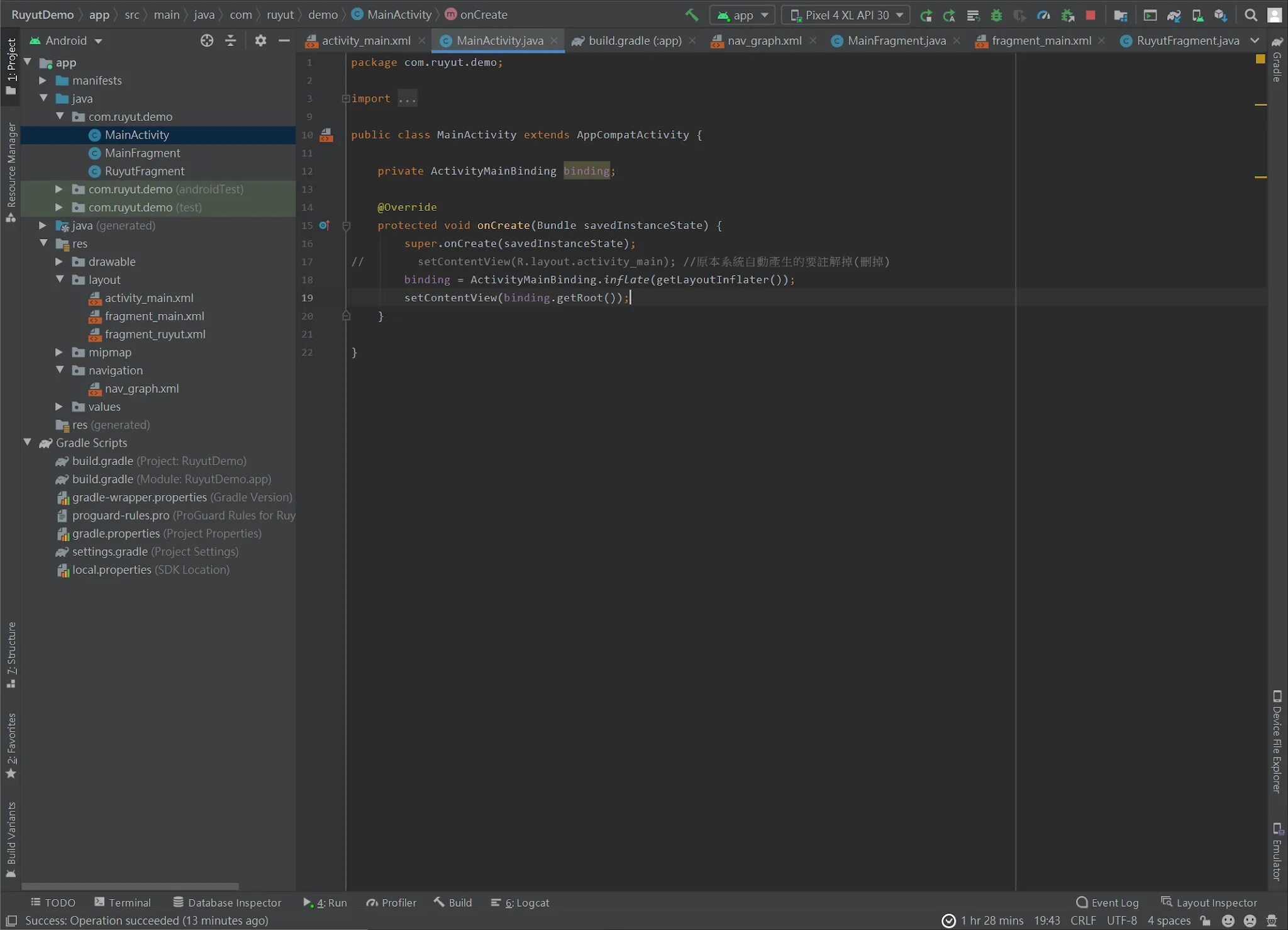 FINDVIEWBYID Android Studio Kotlin\. Build features view Binding true. View Binders. BUILDFEATURES VIEWBINDING true.