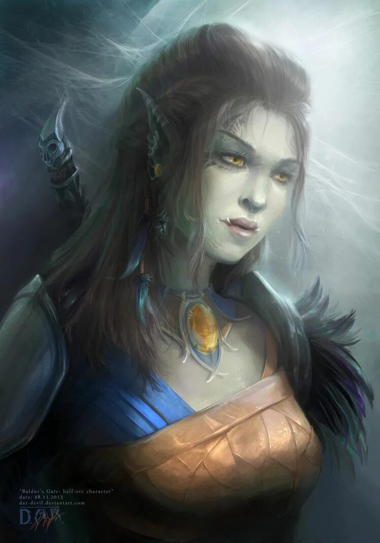 Полуорк Полуэльф. Полуорк (half-Orc). Полуорк портрет балдурс гейт. Half Orc girl.