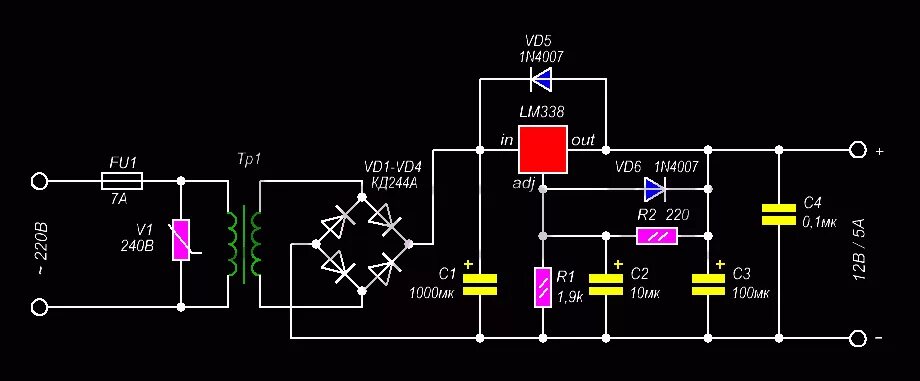 Стабилизатор напряжения с конденсаторами на 220 вольт. Стабилизатор 5 вольт микросхема. Диод понижающий Вольтаж. Стабилизатор напряжения с 220 вольт до 12 вольт схема. Напряжение питания 5 вольт