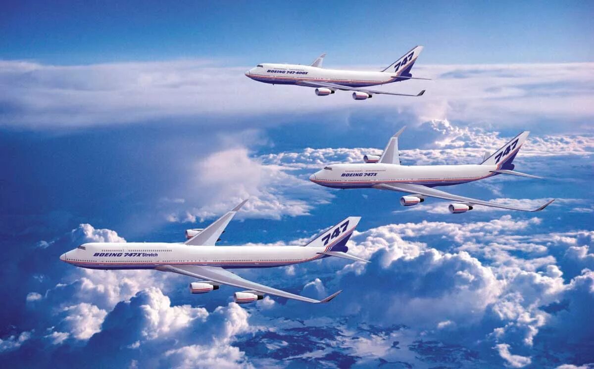 Боинг 747x. Воздушный транспорт. Пассажирские авиаперевозки. Самолеты гражданской авиации.