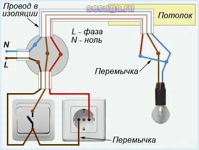 Можно ли подключить розетку от выключателя света схема подключения