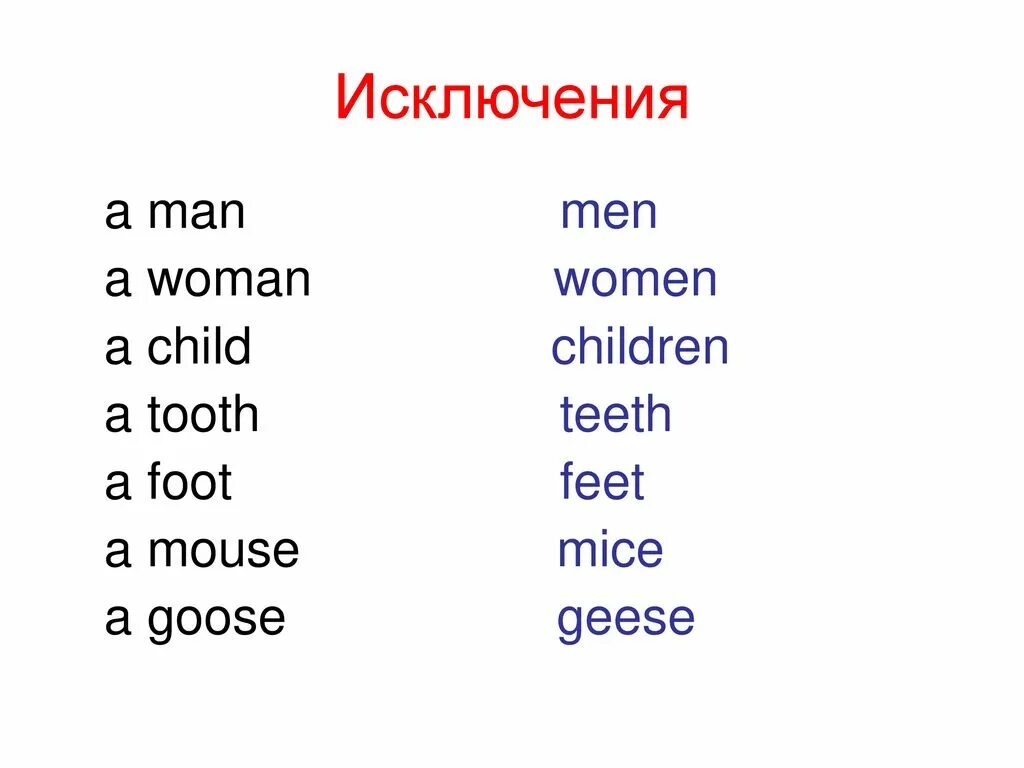 Исключения в английском языке 3 класс. Множественное число в английском исключения. Множественное число существительных в английском языке исключения. Существительные исключения в английском языке. Существительные исключения в английском языке множественное число.