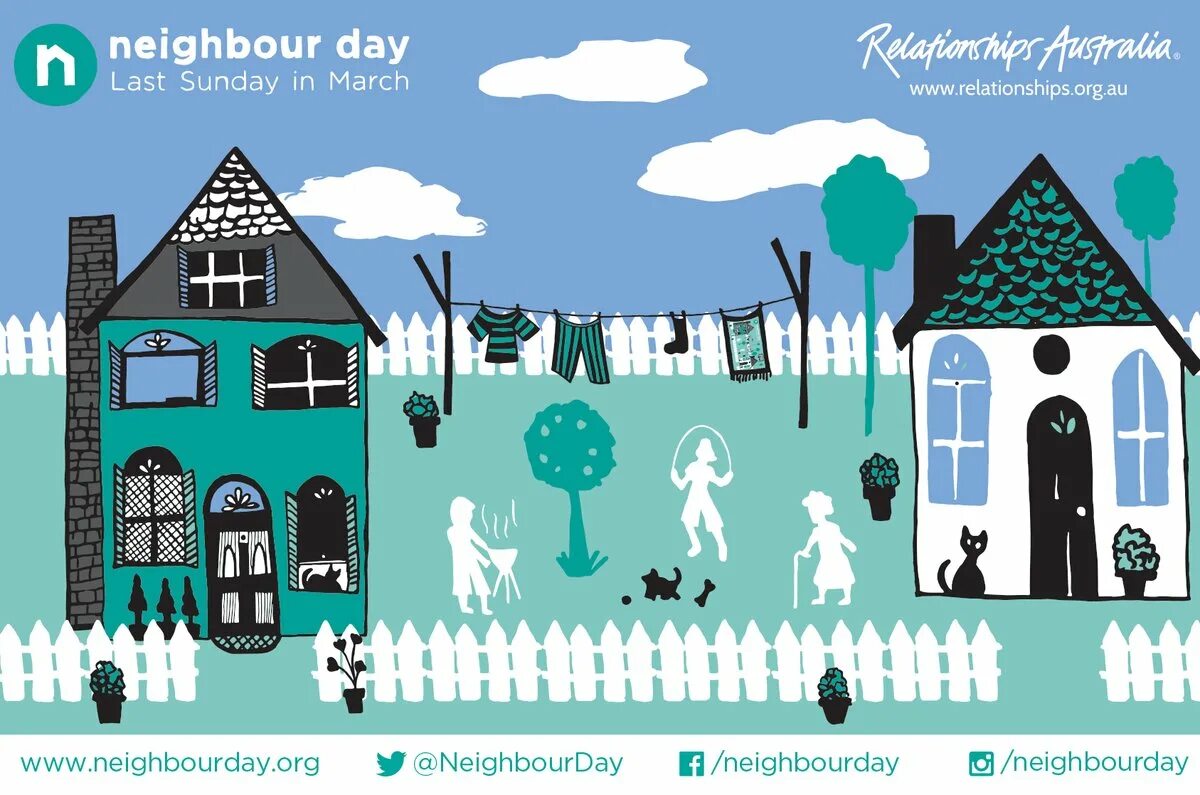 Читать neighbors. Green neighbourhood Day. Европейский день соседей (European Neighbours Day). Neighborhood Neighbours рисунок. Clean Green neighbourhood Day рисунок.