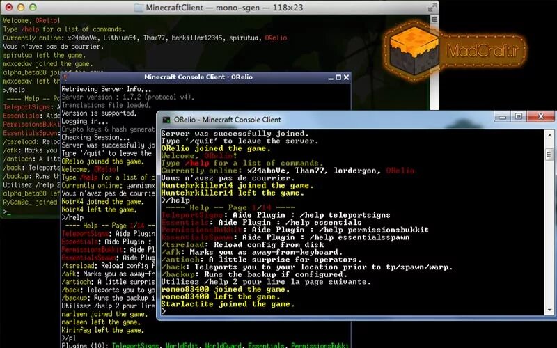 Minecraft console client. Minecraft console client