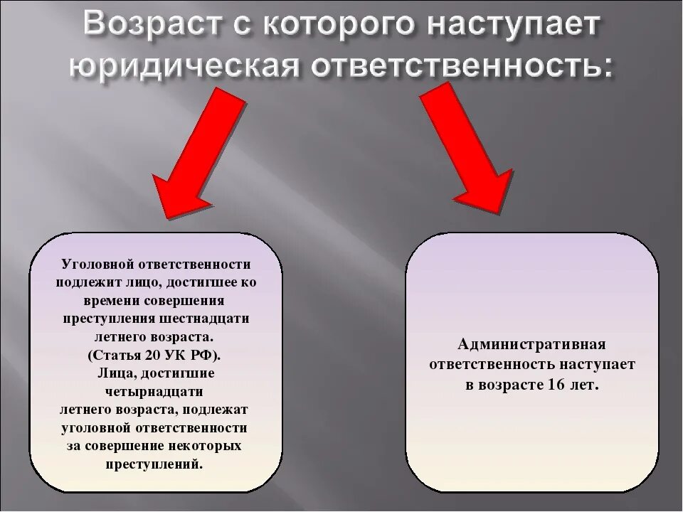 Возраст административной ответственности в рф