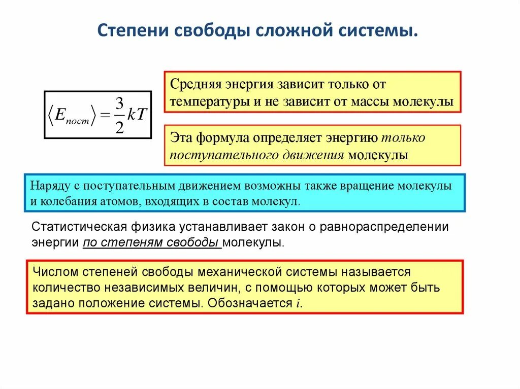 Степень свободы кислорода. Степени свободы молекул. Уравнение состояния системы. Число степеней свободы молекул газа. Число степеней свободы механической системы.