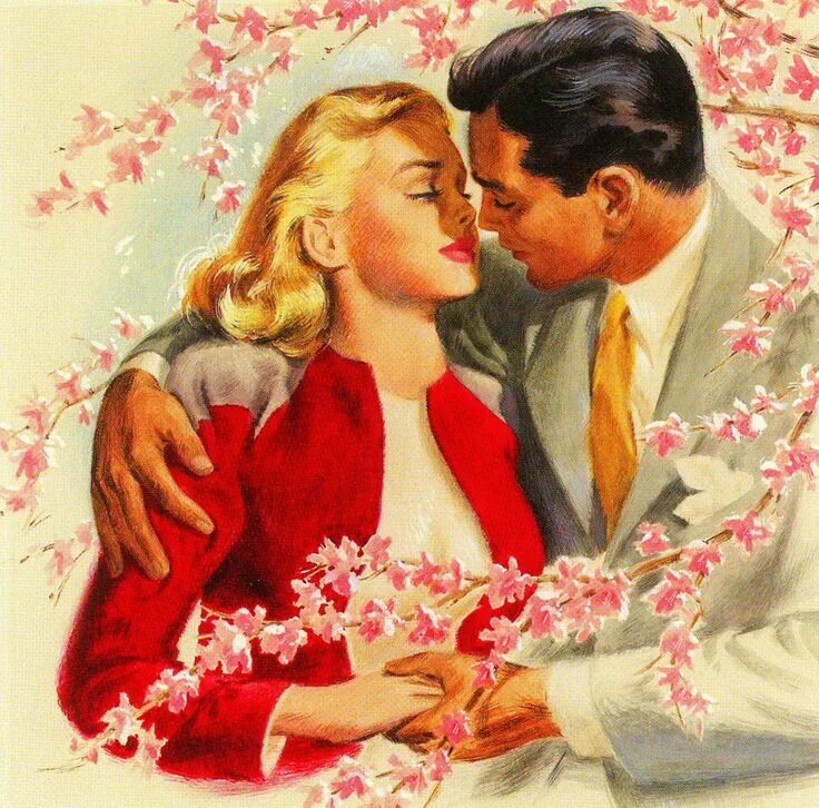 Первая романтика. Влюбленные ретро. Ретро иллюстрации с мужчиной и женщиной. Романтичные плакаты. Винтажные иллюстрации женщина и мужчина.