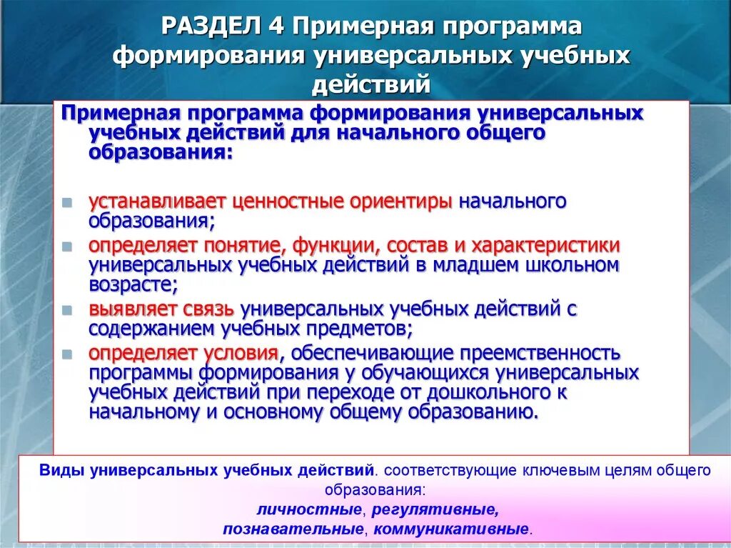 Программа начального основного образования. Программа развития универсальных учебных действий. Программа формирования универсальных учебных действий. Куда входит программа формирования универсальных учебных действий?. Программа формирования универсальных учебных (базовых) действий».