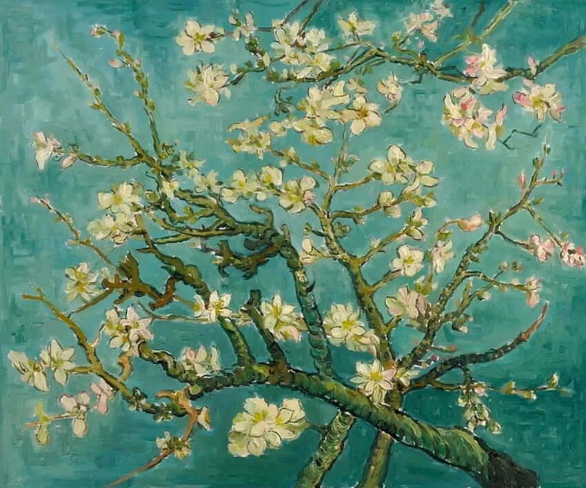 Almond blossom. Ван Гог миндальное дерево. Ван Гог ветка цветущего миндаля. Винсент Ван Гог цветущие ветки миндаля оригинал. Van GOG cvetushie vetki mindalini.